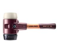 Maillet SIMPLEX, Caoutchouc chargé/nylon ; avec boîtier en fonte malléable et manche en bois extra court de qualité | D=80 mm/Modèle de manche=extra court | 3028.082