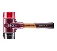 Maillet SIMPLEX, Composition de caoutchouc/plastique ; avec boîtier en fonte malléable et manche en bois, extra court de qualité | D=60 mm/Modèle de manche=extra court | 3026.062