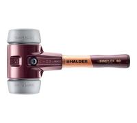 Maillet HALDER SIMPLEX TPE moyen avec boîtier en fonte malléable et manche en bois - D=80 mm - Manche extra-court - 3003.082
