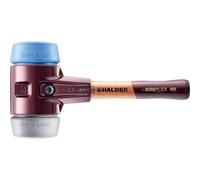 Maillet HALDER SIMPLEX TPE souple / caoutchouc chargé avec boîtier en fonte malléable et manche en bois - D=80 mm - Manche extra-court - 3013.082