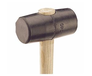 Maillet tonneau caoutchouc avec manche en frêne - oeil 28 x 33 mm MOB