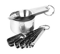 Maimeili Ensemble de 13 Cuillère et Tasse à Mesurer en Acier Inoxydable Design Multi-Tailles Empilable pour Ingrédients Secs et Liquides Essentiels pour Pâtisserie et Cuisine