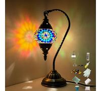 Maimeili Kit DIY Lampe Mosaïque Turque - Veilleuse de Table en Verre Teinté