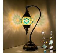 Maimeili Kit DIY Lampe Mosaïque Turque - Veilleuse de Table en Verre Teinté