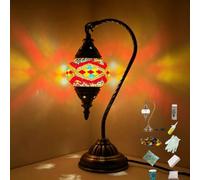 Maimeili Kit DIY Lampe Mosaïque Turque - Veilleuse de Table en Verre Teinté