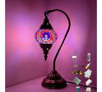 Maimeili Kit DIY Lampe Mosaïque Turque - Veilleuse de Table en Verre Teinté