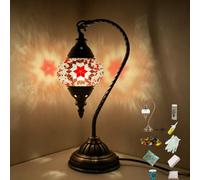 Maimeili Kit DIY Lampe Mosaïque Turque - Veilleuse de Table en Verre Teinté