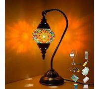 Maimeili Kit DIY Lampe Mosaïque Turque - Veilleuse de Table en Verre Teinté