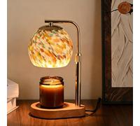 Maimeili Lampe à Bougie Électrique Mozaïque Lumineuse Avec Minuterie et Lumière Dimmable Verre Base Antique Décoration Festive pour Cuisine Bureau ou Nouvelle Maison (SANS Bougies)