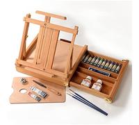 MAIMERI Artisti - Caisse chevalet en bois - Couleurs à l'huile traditionnelles - 23 pièces