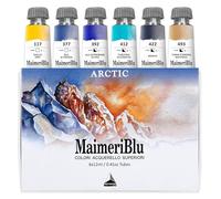 MAIMERI Blu - Set Arctique - 6 tubes 12ml assortis de couleurs à l'aquarelle