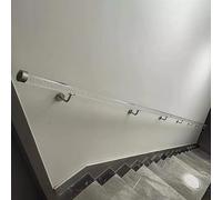 Main Courante Acrylique Transparente pour Escaliers Intérieurs, Rampe Murale 50cm-600cm, Barre d'Appui d'Escalier Antidérapante de Sécurité pour Enfants âgés ( Color : Silver Bracket , Size : 250cm/8.