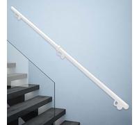 Main courante blanche pour marches extérieures ou rampe d'escalier intérieure, rampe d'escalier murale robuste 1 m 1,5 m 2 m 3 m 4 m 5 m 6 m, design tubulaire rond(180cm)