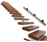 Main courante, Construction en fer forgé, Montage mural facile, Pour marches d'escalier intérieures, 1,5 m 2 parties