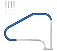 Main courante COSTWAY pour piscine avec cache-poignée, échelle d'accès en acier inoxydable, main courante pour piscine pouvant supporter jusqu'à 250 kg, main courante courbée pour spa et parc aquatiqu