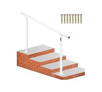 Main Courante De 150cm 5 Marches Angle Réglable En Aluminium Blanc Pour Âgées