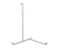 main courante de douche en acier inoxydable système 900 Hewi 900.35.303XA98 1250 x 765 x 765 mm, mat, Halter , gauche