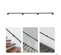 Main Courante de Escalier en Métal - Garde-Corp à 3 Sections - Rampe d'Escalier 2.4m Noir - Fixation Murale - ACCESSOIRES D'ESCALIER
