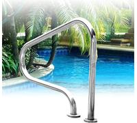 Main courante de piscine en acier inoxydable - Rail antidérapant dans le | Main courante de piscine en acier inoxydable durable avec design antidérapant pour un accès sûr au sol et une installation