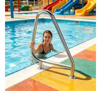 Main Courante de Piscine, Rampe de Piscine Acier INOX, Mains Courantes Rampes de Piscine en Acier Inoxydable 304, Mains Courantes Courbées de Piscine pour Sortie Entrée Piscine (1 Pack) (A2, 1.0MM)