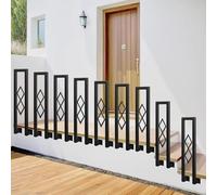 Main courante de rampe d'escalier de porche à montage latéral pour marches extérieures en béton | Garde-corps en fer forgé en forme de U, piquet pour 1 marche, blanc et noir(Noir,95cm(2.1ft))