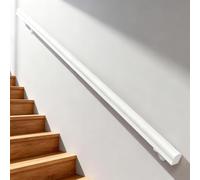 Main courante de rampe d'escalier murale de 1 à 20 pieds, rampes d'escalier en bois blanc pour couloir de jardin intérieur et extérieur, rampes de terrasse de lofts, barre d'appui antidérapante(50cm)