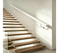 Main courante d'escalier en fer forgé blanc, montage mural avec supports, longueurs 1m,150cm,2m,340cm,6m, barre de sécurité pour intérieur et extérieur(120cm)