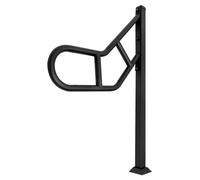 Main courante d'escalier en forme de U - Garde-corps à un poteau pour escaliers extérieurs - Acier au carbone - Charge maximale 90 kg - 95 × 31 × 10 cm - Noir