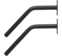 Main courante d'escalier - main courante murale - set de 2 - pour 1-3 marches - longueur 39 cm, Ø 3,17 cm - inox + plastique, résistant à la corrosion, intérieur/extérieur - noir
