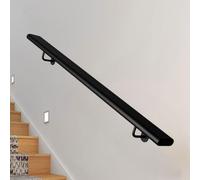 Main courante d'escalier moderne en métal rampe en fer forgé | Rail de balustres d'escalier noir，pour rampe d'appui intérieure et extérieure garde-corps de Support mural(270cm)