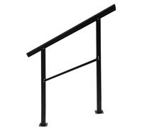 Main courante d'escalier - Rampe d'extérieur réglable - Inclinaison 0–45° - Acier zingué - Fixation au sol - Capacité de charge 100–150 kg - Noir