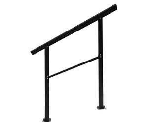Main courante d'escalier - Rampe d'extérieur réglable - Inclinaison 0–45° - Acier zingué - Fixation au sol - Capacité de charge 100–150 kg - Noir