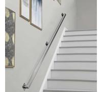Main courante en acier inoxydable 60 cm 100 cm 120 cm 150 cm 180 cm 200 cm | Main courante de sécurité intérieure et extérieure, rampe d'escalier d'assistance, 1,2 m, 1,5 m, 1,8 m, 2,5 m, 3 m, 6 m(3.9m)