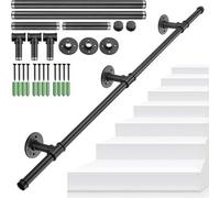 Main courante en acier inoxydable noir de 120 cm pour escaliers