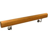 Main courante en bois avec supports - Rail d'escalier mural antidérapant pour support de sécurité intérieure - 130 cm pour couloir