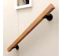 Main Courante En Bois Massif - Kit Complet,Rampe D'escalier Intérieure en Bois Avec 2 Supports,Fixation Murale Antidérapante Rambarde de Sécurité, Garde-Corps pour Personnes âgées(Size:3ft/90cm)