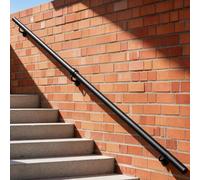 Main courante métal noir pour murs briques béton bois, rampe escalier intérieure extérieure 30 à 600 cm, barre appui antidérapante décoration maison couloir villa loft(60cm)
