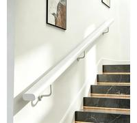 Main courante métallique moderne antidérapante, rampe d'appui intérieur et extérieur, kit blanc pour escalier, barre de sécurité avec poignée de support pour balustrade murale(150cm)