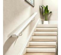 Main courante métallique ovale, rampe d'escalier intérieure et extérieure | Support de poignée en fer blanc pour porche de rampe d'escalier à montage mural, style ferme moderne(100cm)
