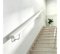Main courante murale métallique, escalier intérieur extérieur, blanc | Barre d'appui de sécurité pour rampe d'escalier antidérapante moderne, jardin, couloir, jardin d'enfants(210cm)