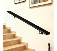 Main courante noire pour escaliers，rail de balustres d'escalier moderne | Rampes d'escalier pour intérieure et extérieure，Kit de barres d'appui，tige de Support mural en fer forgé en métal(30cm)