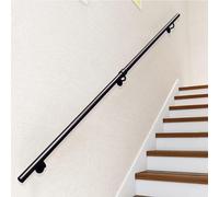 Main courante pour escalier intérieur ou extérieur - Kit barre d'appui murale pour escalier, villa, loft et couloir - Fer métallique noir