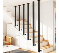 Main Courante pour Escalier Noir, en Forme de L, Rampe Escalier IntéRieur, Garde-Corps Intérieur Latéral, Rambarde en Métal, Moderne pour Grenier, Véranda, Entrée (100cm)