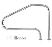 Main courante pour piscine COSTWAY 130 x 94 cm, aide à la descente en acier inoxydable 304, poignée d'appui pour piscine, capacité de charge de 180 kg, poignée courbée pour piscines, spas et parcs aqu