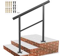 Main courante rampe d'escalier en aluminium 91,4 x 89,5 cm - Garde-corps avec entretoises - capacité de charge 75 kg - adaptation 0-50 degrés - main courante extérieure pour 2-3 marches - escalier