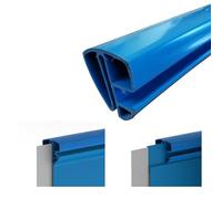 Main courante ronde pour piscine à paroi en acier, Ø 4,60 m, largeur env. 38 mm, matériau PVC rigide, bleu