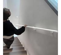 Main courante sécurité personnes âgées enfants, Kit complet | Rails de rampe escalier muraux 1 à 20FT, barre d'appui industrielle robuste antidérapante-blanc(80cm)