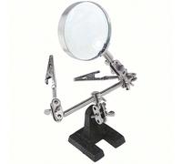Main d'aide réglable avec loupe, troisième main, support de station de soudage avec pinces crocodile doubles et une base lourde, perles pour l'artisanat, les loisirs, les micro-objets outils de bijout