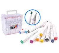MAIN D'ARTISTE - 60 Marqueurs à Alcool Double Pointe - Loisir Créatif - 030801 - Feutres - Multicolore - Couleurs - Activités Manuelles - Art - Adultes - Enfants - Marker - À Partir de 8 Ans