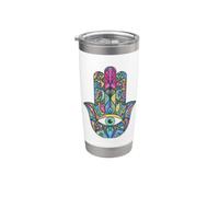Main de Fatma Protection Mauvais Œil - Style Boho Mandala Gobelet isotherme en acier inoxydable double paroi